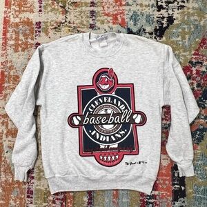 Vintage Cleveland Indians MLB Baseball The Game 1990s Crewneck Sweatshirt